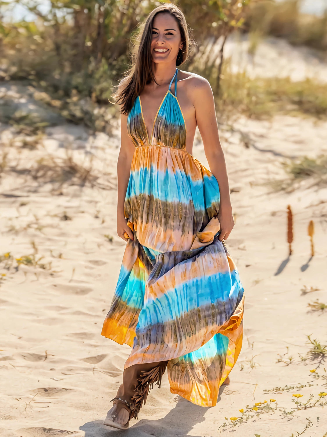 Tie-Dye Neck Dress