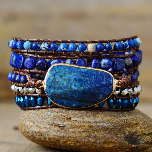 Blue Stone Braided Bracelet