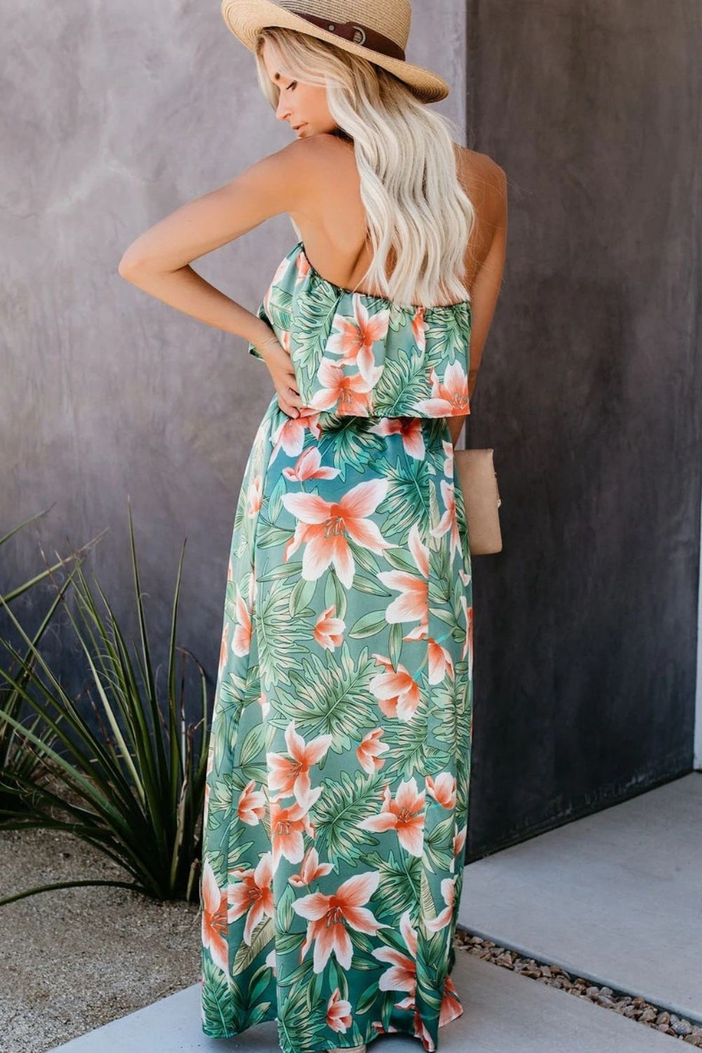 Tropical Sleeveless Tube Dress